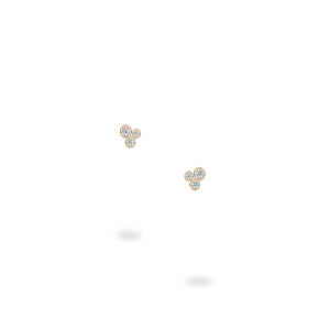 ‘Bezel’ Triple Diamantörhängen, Gulguld