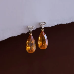 ’Citrin’ Örhängen Med Diamanter