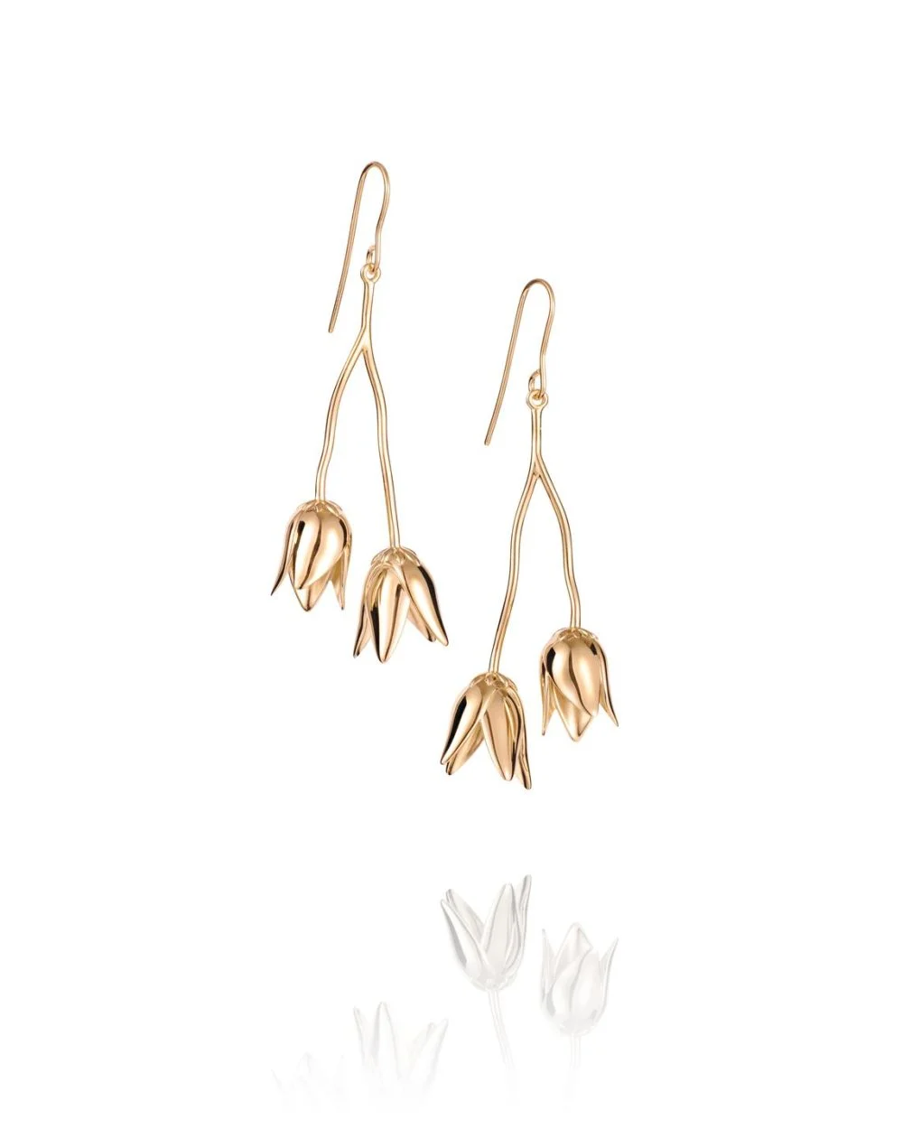 Helleborus Earrings Gold Plated