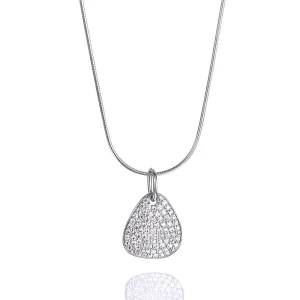 Little Rose Petal & Stars Pendant – Vitt guld, 42 cm