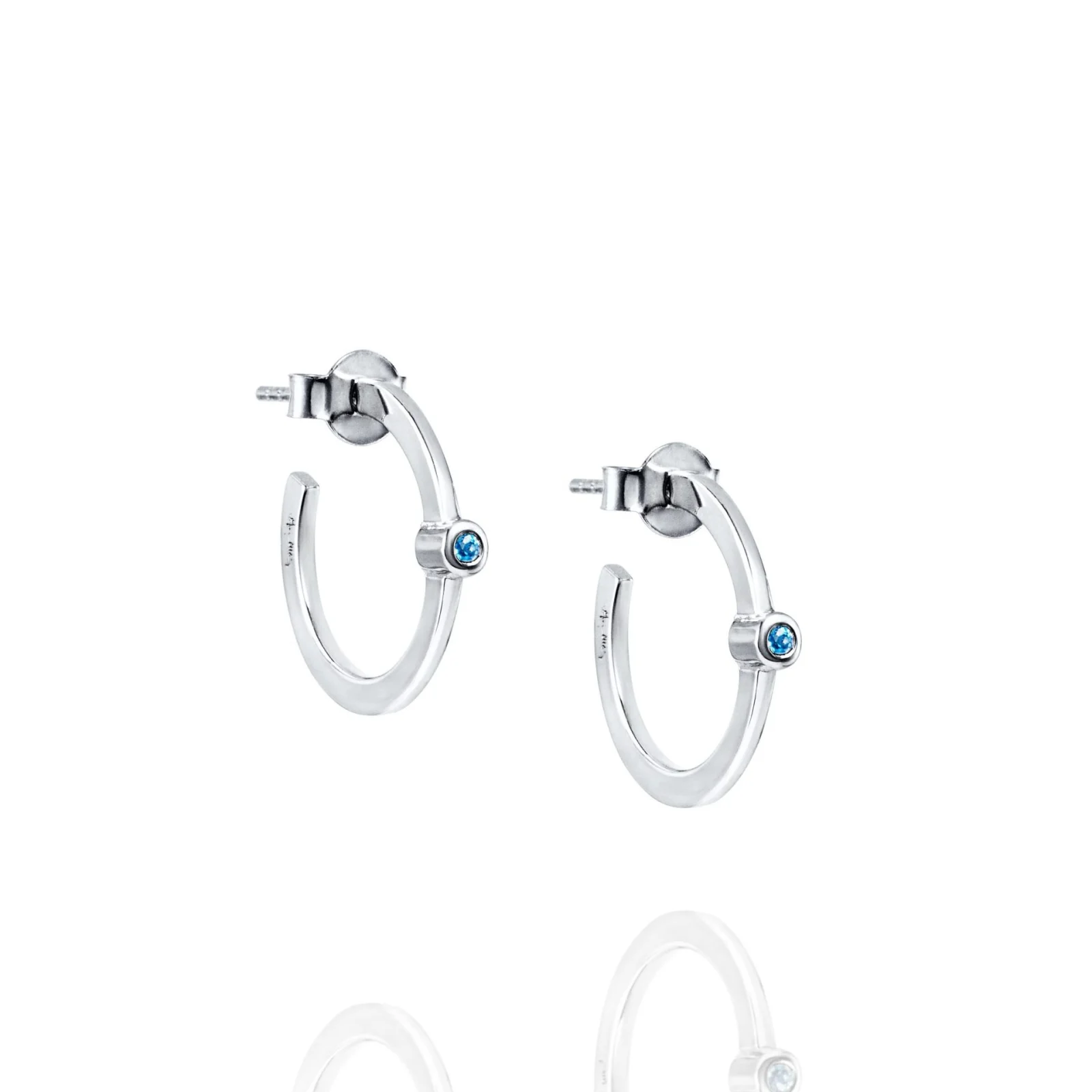 Micro Blink Hoops – Blue Topaz