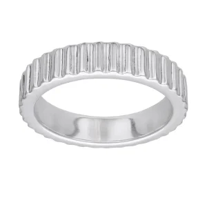 Ring i äkta silver med struktur, 18.0