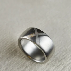 Ring i titan och silver