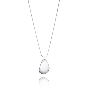 Rose Petal Pendant – Silver, 42 cm