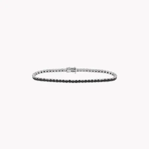 Tennisarmband, Svarta Diamanter, Vitguld, 4.60 ct – 16 cm
